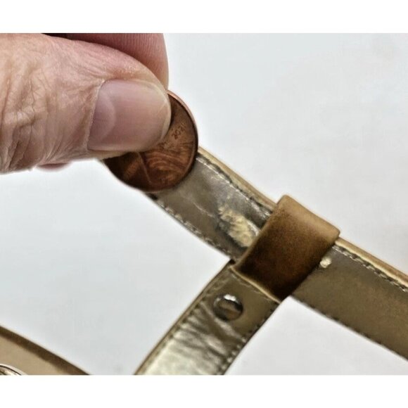 Guess Kayce Faux Leather Cork Platform Wedge Sandals Size 11 Tan Nude - Picture 10 of 16